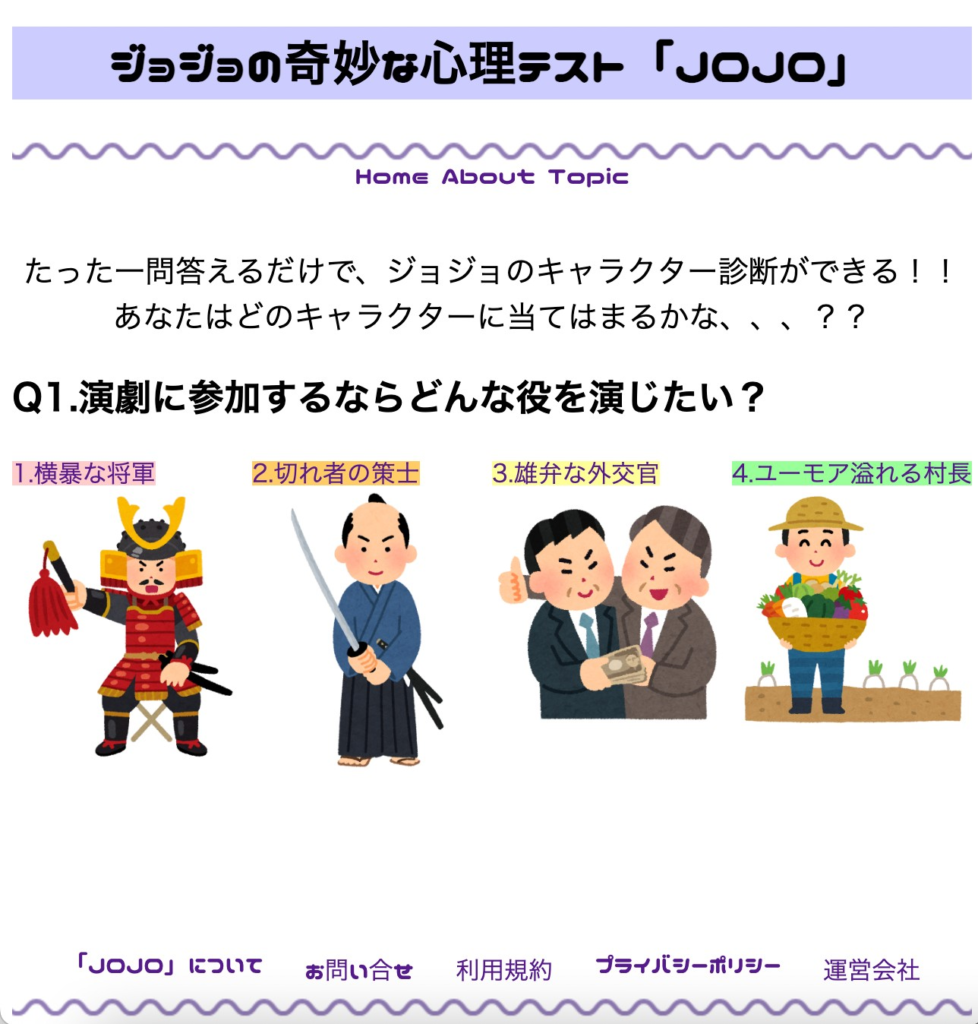 HTML/CSSで作ったサイト